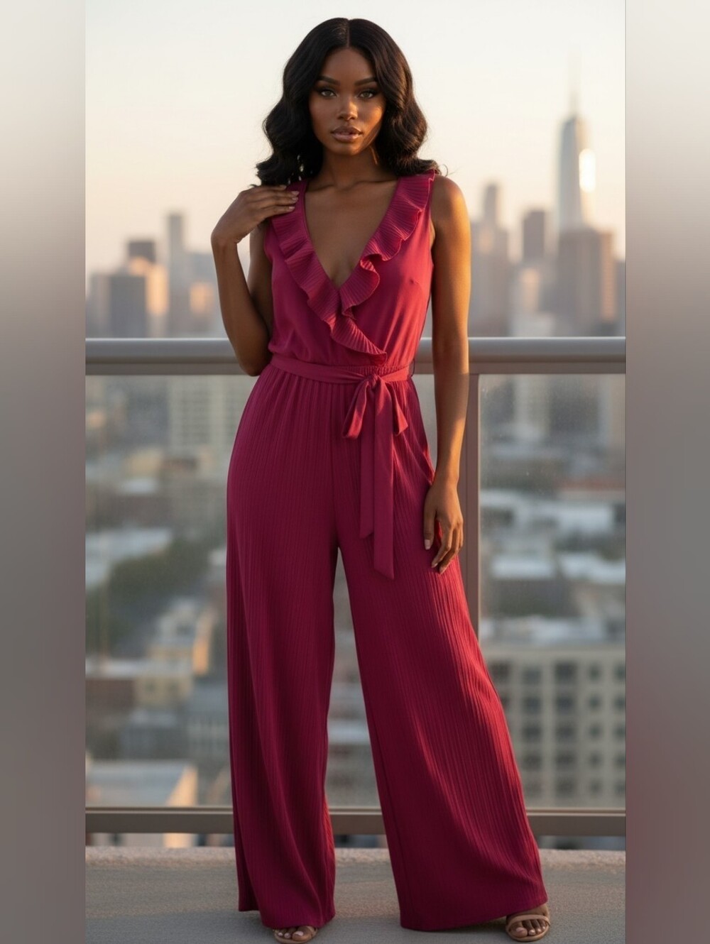 Cato Est 1946 Mauve Medium Sleeveless Jumpsuit